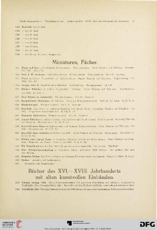 Miniaturen, Fächer (Nr. 1331-1349)