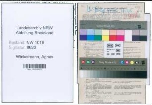 Entnazifizierung Agnes Winkelmann , geb. 24.06.1903 (Bueroangestellte)