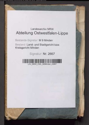 Nachlaß der Emilie Witte geb. Ludowieg, Witwe des Amtmanns Witte zu Petershagen.