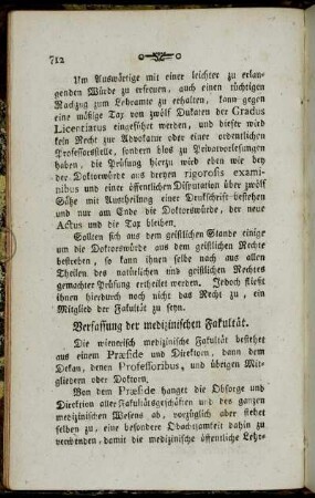 Verfassung der medizinischen Fakultät.