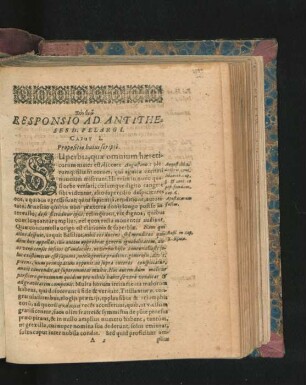 Responsio Ad Antitheses D. Pelargi. Caput I. Propositio huius scripta.