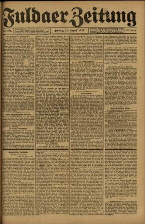 Ausgabe vom Freitag, den 27. August 1920.