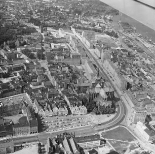 Stadtmitte von Rostock : Blickrichtung Nordwesten