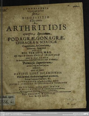 De arthritide, podagra etc.