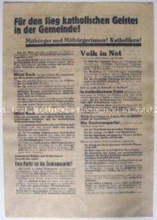 Propagandaflugblatt zu den Kommunalwahlen in Oberschlesien am 12. März 1933