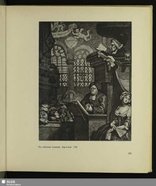 Die schlafende Gemeinde. Kupferstich, 1736
