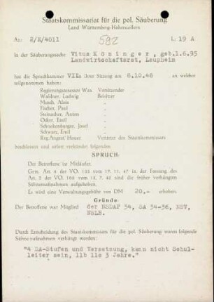 Köninger, Vitus
