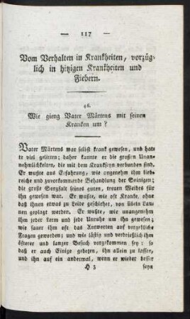 Vom Verhalten in Krankheiten, vorzüglich in hitzigen Krankheiten und Fiebern