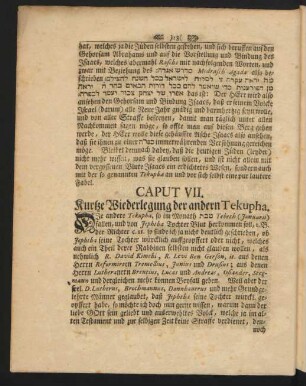 Caput VII. Kurtze Wiederlegung der anderen Tekupha