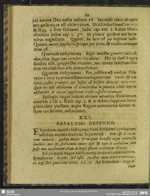 XXV. Absalomi Defensio