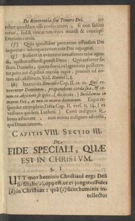 [...] Sectio III. De Fide Speciali, Quae Est In Christum.
