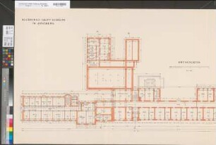 Arnsberg, Bezirksregierung, Hauptgebäude Seibertzstr. 1, Grundriss Erdgeschoss, Bestandszeichnung