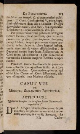 513-580, Caput VIII. De Ministro Sacramenti Poenitentiae.