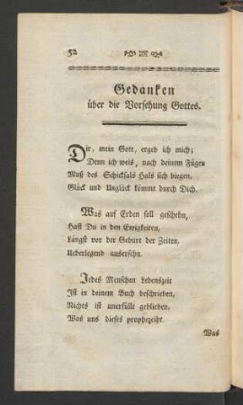 Gedanken über die Vorsehung Gottes