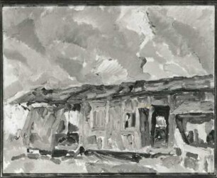 Hütten : Hettner, Otto. Hütten. Öl auf Leinwand; 49 x 60 cm