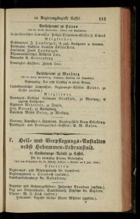 Heil- und Verpflegungs-Anstalten nebst Hebammen-Lehranstalt