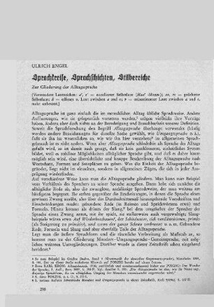 Sprachkreise, Sprachschichten, Stilbereiche : zur Gliederung der Alltagssprache