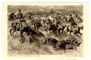 Der Krieg 1914/15 in Postkarten, 51. Reihe, Abt.: Das deutsche Heer; Inhalt: Schlachtenbilder von Prof. A. Hoffman: Nr. 509: Eroberung französischer Geschütze