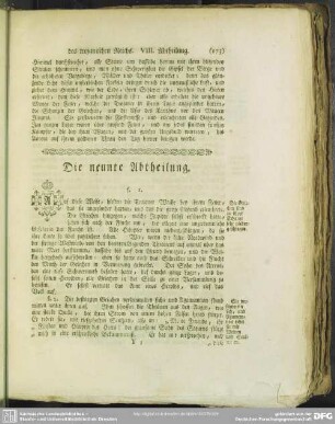 Die neunte Abtheilung