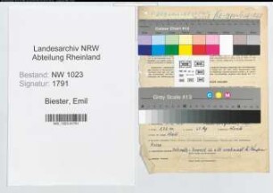 Entnazifizierung Emil Biester , geb. 01.02.1895 (Oberzollsekretaer)