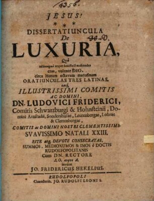 Dissertatiuncula de luxuria