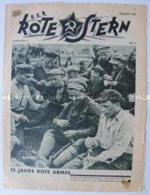 Proletarische Halbmonatszeitschrift "Der Rote Stern" u.a. zum 12. Jahrestag der Gründung der Roten Armee