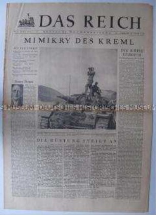 Umschlagblatt der Wochenzeitung "Das Reich"