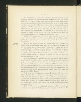 Natürliche Filtration.