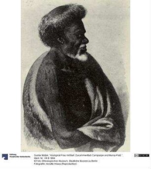 "Aboriginal Frau mit Bart. Zusammenfluß Campaspe und Murray-Fluß."