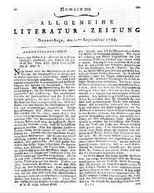 Journal de médicine, chirurgie, pharmacie, etc. / dédié a Mr. frere du Roi. - Paris : Didot T. 70-71. - 1787