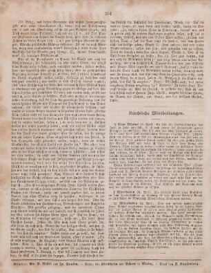 204 Kirchliche Mittheilungen