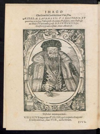 Imago Clarissimi & Consultissimi Viri, Dn. Andreae Laubmarii ...