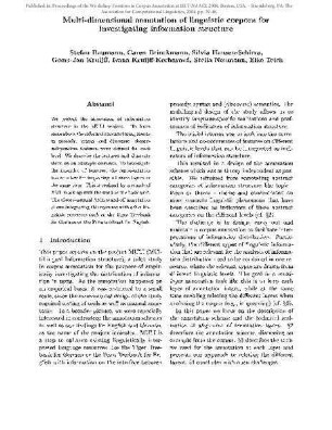 Multi-dimensional annotation of linguistic corpora for investigating information structure