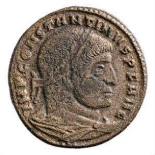 Münze, Follis, Aes 2, 312 - 313 n. Chr.