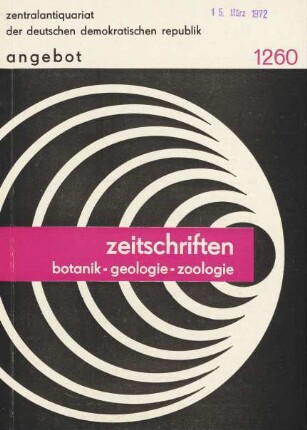 Nr. 1260: Zeitschriften Botanik - Geologie - Zoologie