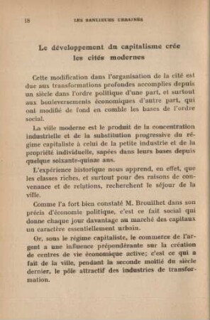 Le développement du capitalisme crée les cités modernes
