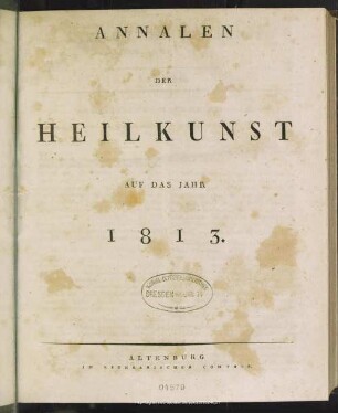 1813: Annalen der Heilkunst : d. Jahrs ...