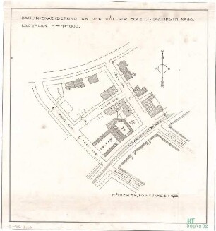 Fischer, Theodor; München, Lindwurmstr.; Garage, Tankstelle und Fahrschule Eibl - Lageplan