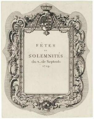 Kleines Titelblatt zu den Festlichkeiten am 3. September 1719