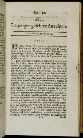 No. 30. Den 12ten April 1790.