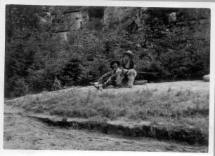 Felsenbühne Rathen. "Der Schatz im Silbersee" von Karl May. Aufführung 1941 oder 1942 (1940: Wild-West-Spiele nach Karl May mit "Schatz im Silbersee" und "Ölprinz" mit dem Zirkus Sarrasani)
