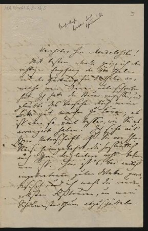 Brief an Franz von Mendelssohn : o.D.