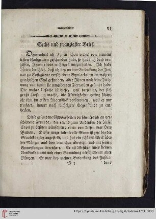 Sechs und zwanzigster Brief
