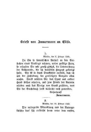 Briefe von Immermann an Elisa