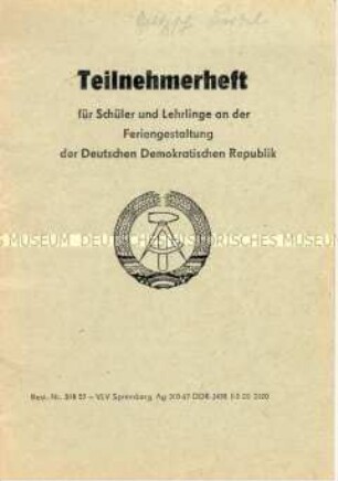 Teilnehmerheft für ein Kinderferienlager