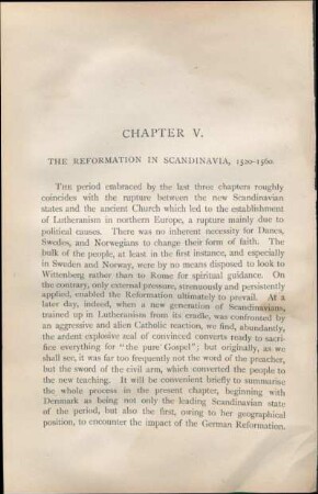 Chapter V. The Reformation In Scandinavia, 1520-1560.