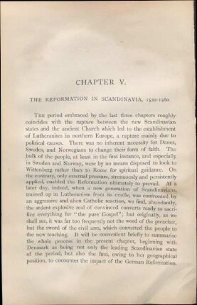 Chapter V. The Reformation In Scandinavia, 1520-1560.