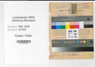 Entnazifizierung Walter Kaspar , geb. 08.07.1920 (Bahninspektor)