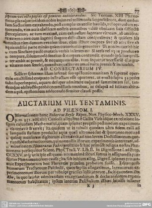 AUCTARIUM VIII. TENTAMINIS.