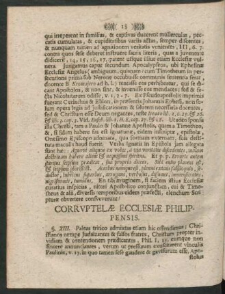 Corruptelae Ecclesiae Philippensis.
